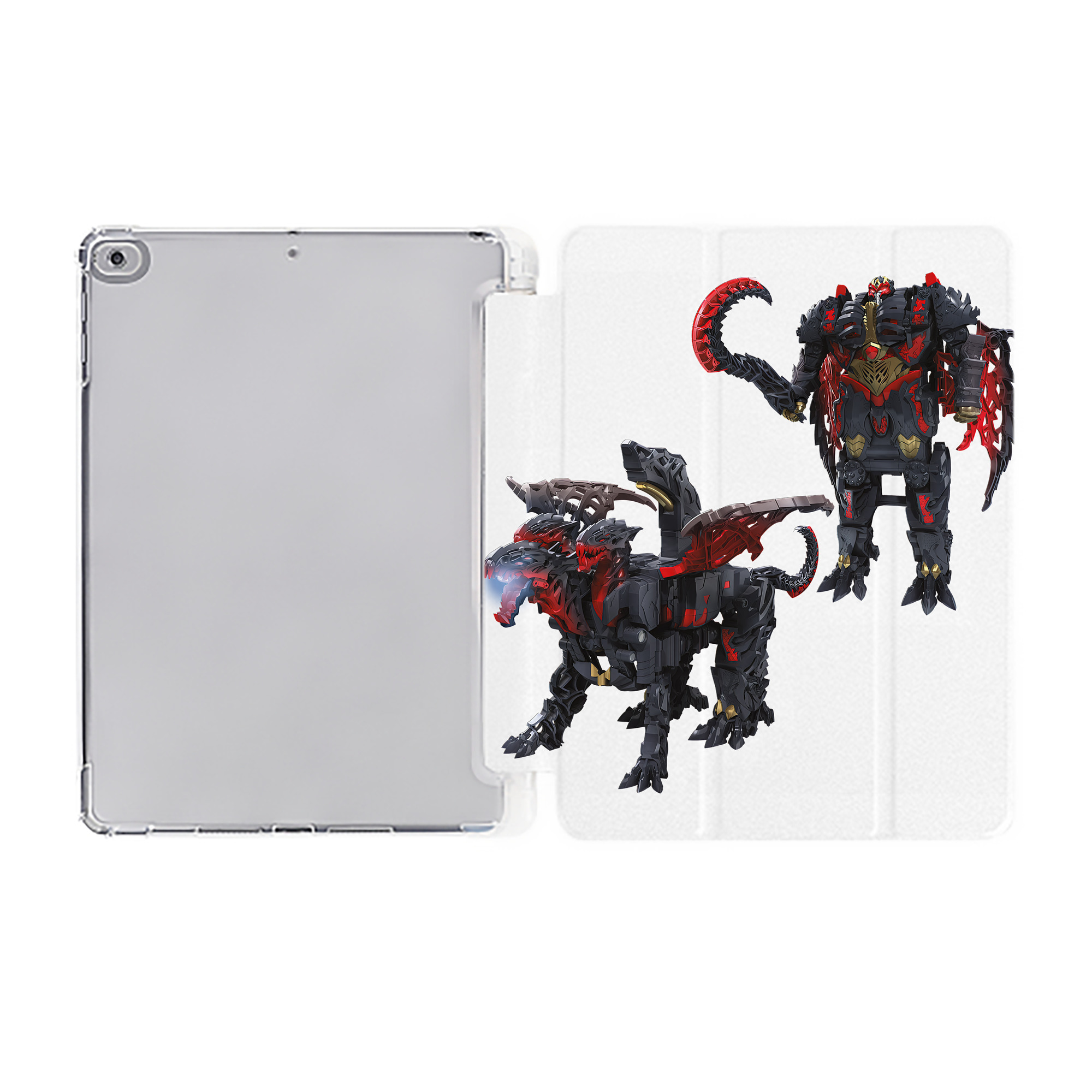 （画像用） Transformers トランスフォーマー IPad ケース ペン収納付き 三つ折りスタンド PUレザー×シリコン 対応機種9.5/10.5/10.9インチ